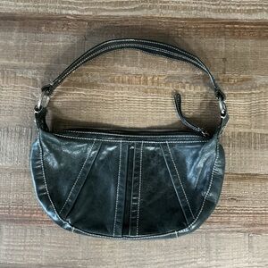 Kenneth Cole Reaction Black Hobo Leather Shoulder Bag